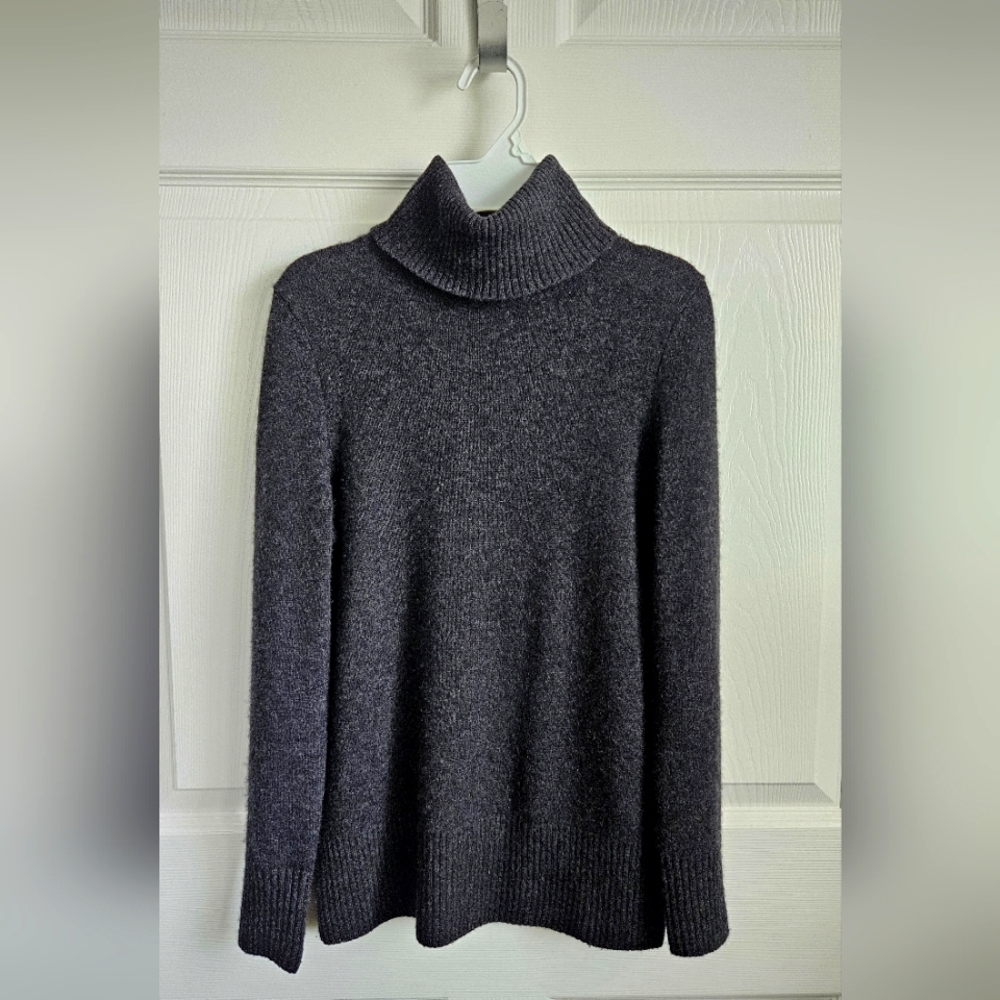 Saks Fifth Avenue Gray Cowl Turtleneck Sweater